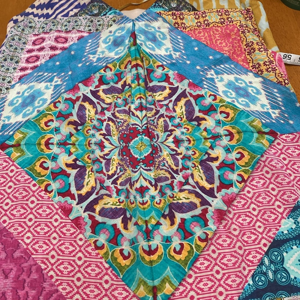 Lavender Brown Silk Patchwork Racerback Slip Mini… - image 4